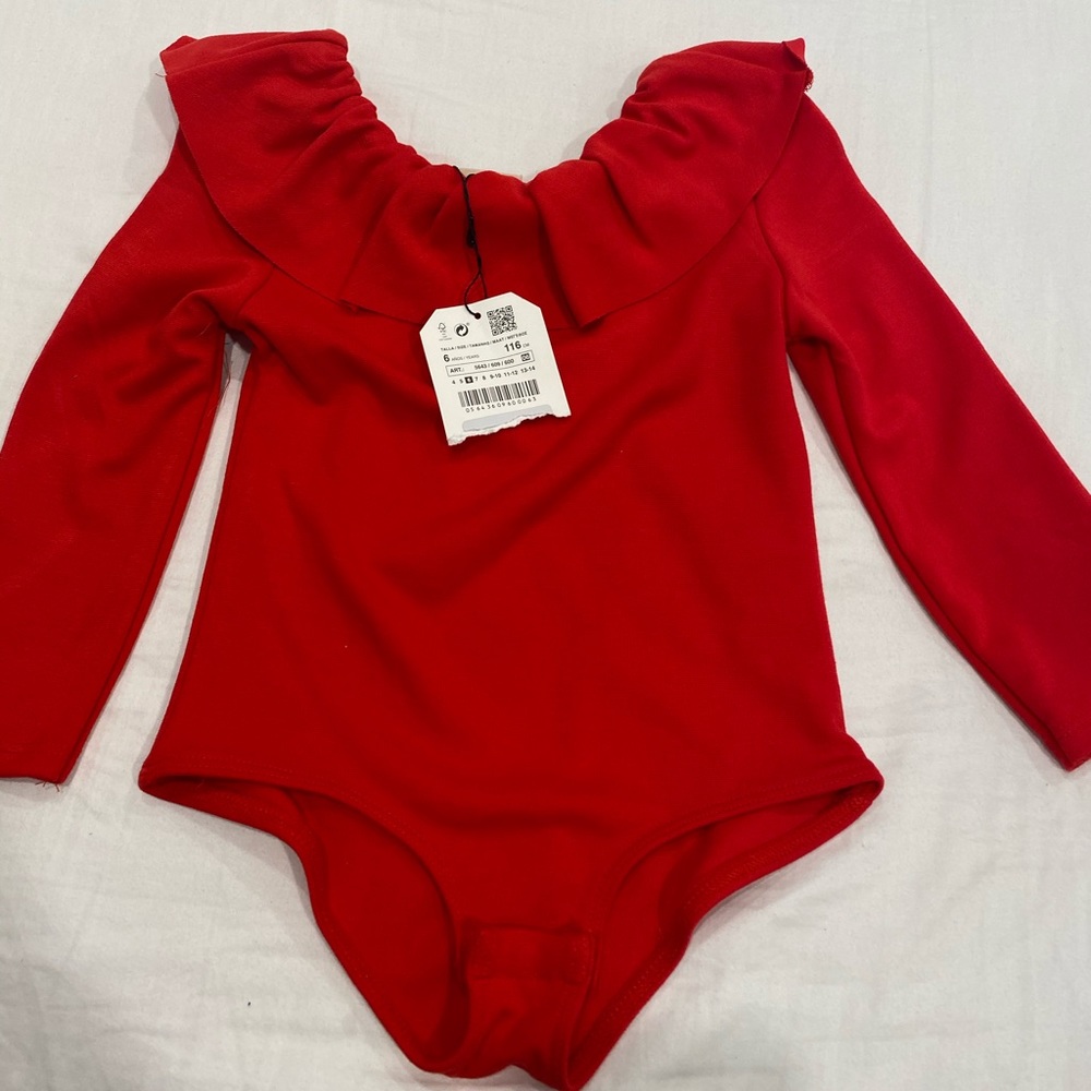Zara girls red body suit